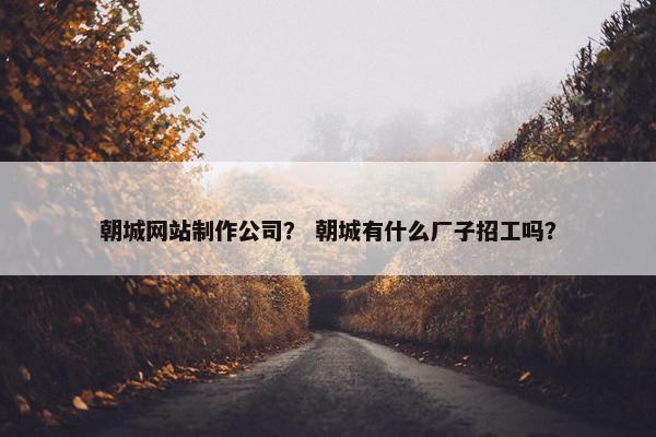 朝城网站制作公司？ 朝城有什么厂子招工吗？