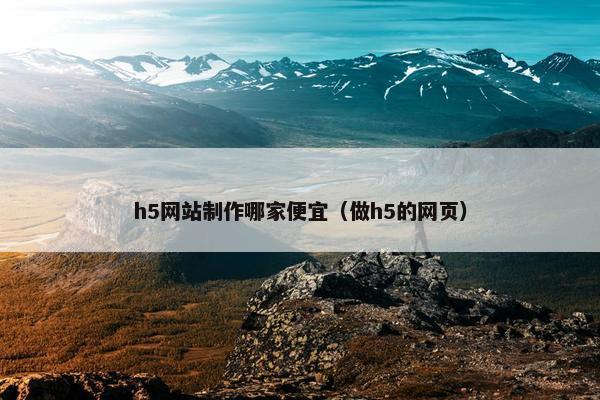 h5网站制作哪家便宜（做h5的网页）
