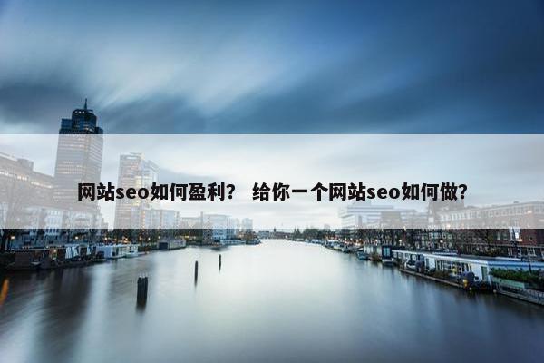 网站seo如何盈利？ 给你一个网站seo如何做？