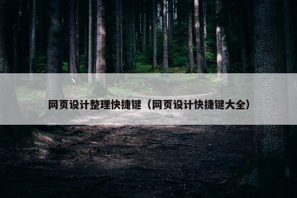 网页设计整理快捷键（网页设计快捷键大全）