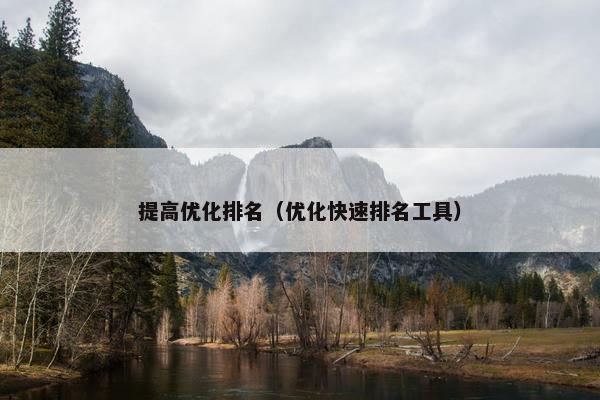 提高优化排名（优化快速排名工具）