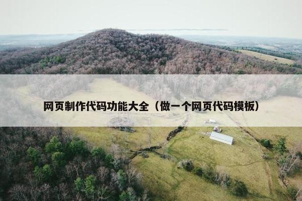 网页制作代码功能大全（做一个网页代码模板）