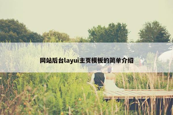 网站后台layui主页模板的简单介绍