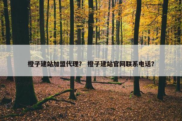 橙子建站加盟代理？ 橙子建站官网联系电话？