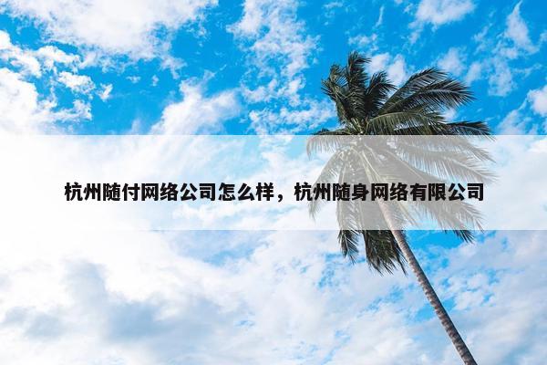 杭州随付网络公司怎么样，杭州随身网络有限公司