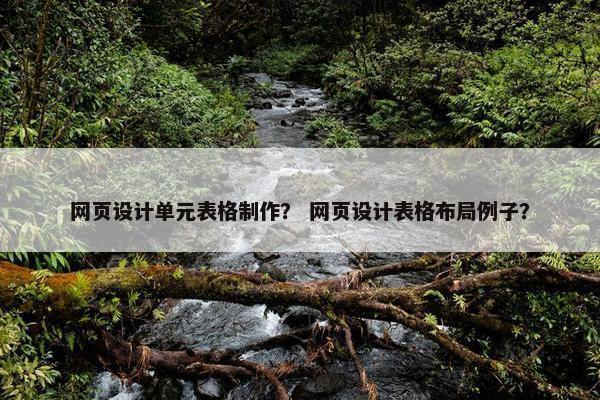 网页设计单元表格制作？ 网页设计表格布局例子？