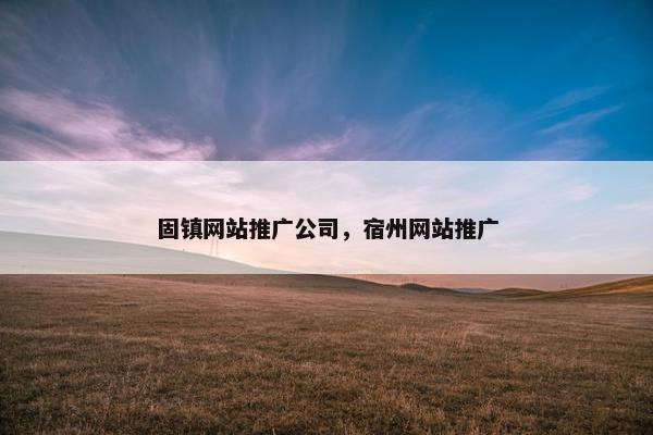 固镇网站推广公司，宿州网站推广