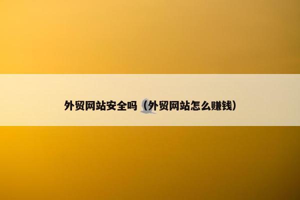 外贸网站安全吗（外贸网站怎么赚钱）