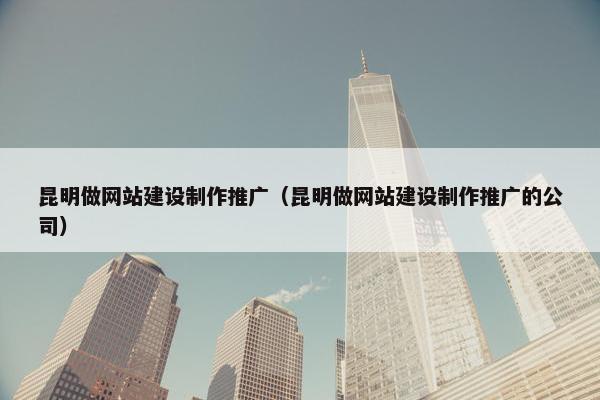 昆明做网站建设制作推广（昆明做网站建设制作推广的公司）