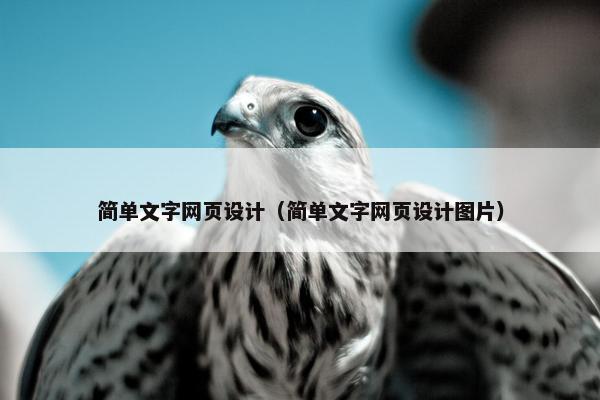 简单文字网页设计（简单文字网页设计图片）