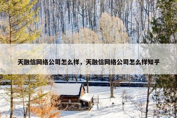 天融信网络公司怎么样，天融信网络公司怎么样知乎