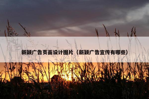 新颖广告页面设计图片（新颖广告宣传有哪些）