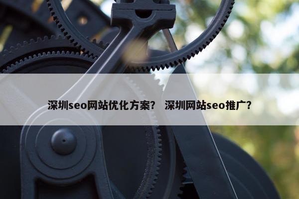 深圳seo网站优化方案？ 深圳网站seo推广？