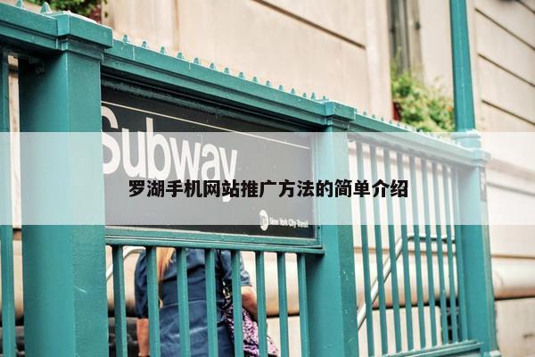 罗湖手机网站推广方法的简单介绍