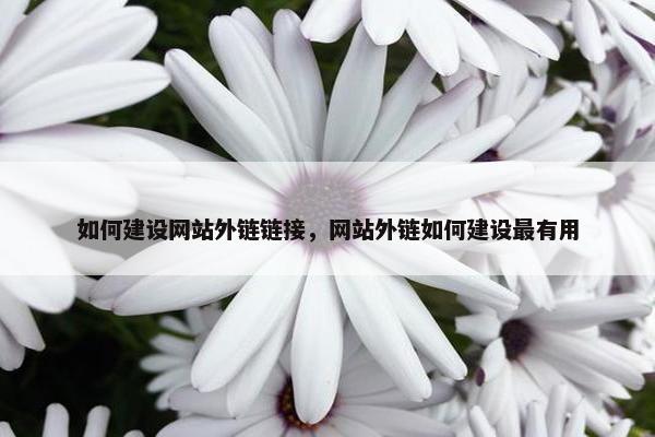 如何建设网站外链链接，网站外链如何建设最有用