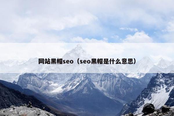 网站黑帽seo（seo黑帽是什么意思）