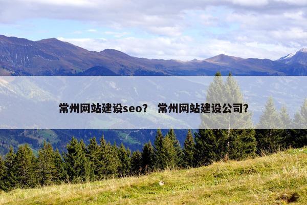 常州网站建设seo？ 常州网站建设公司？