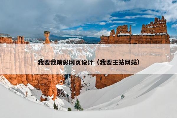 我要我精彩网页设计（我要主站网站）