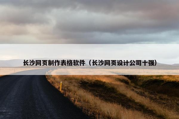 长沙网页制作表格软件（长沙网页设计公司十强）