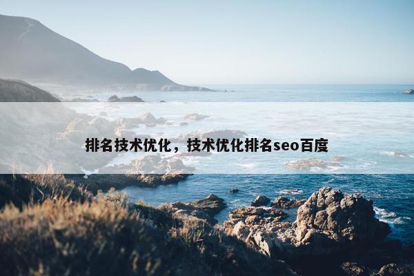 排名技术优化，技术优化排名seo百度