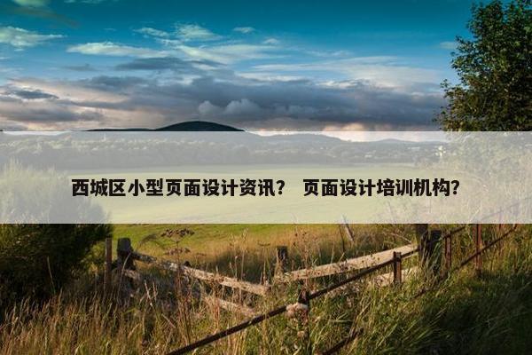 西城区小型页面设计资讯？ 页面设计培训机构？