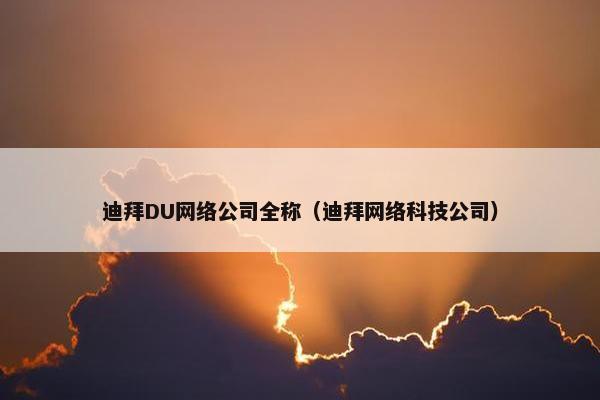 迪拜DU网络公司全称（迪拜网络科技公司）