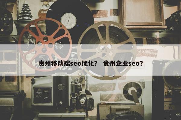 贵州移动端seo优化？ 贵州企业seo？