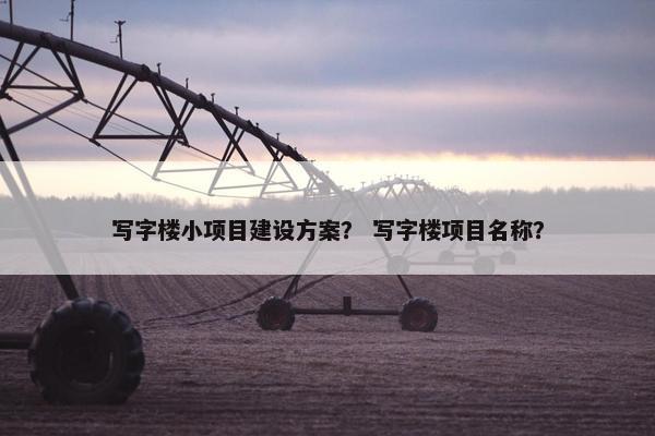 写字楼小项目建设方案？ 写字楼项目名称？