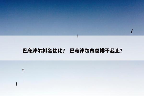 巴彦淖尔排名优化？ 巴彦淖尔市总排干起止？
