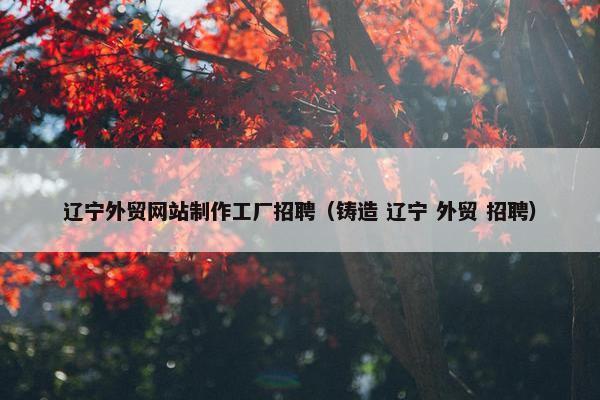 辽宁外贸网站制作工厂招聘（铸造 辽宁 外贸 招聘）