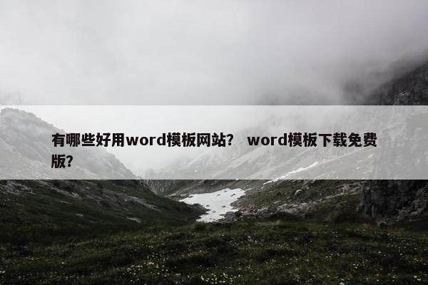 有哪些好用word模板网站？ word模板下载免费版？