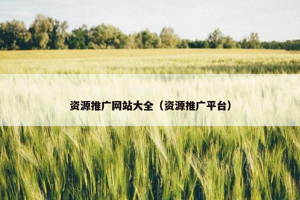 资源推广网站大全（资源推广平台）