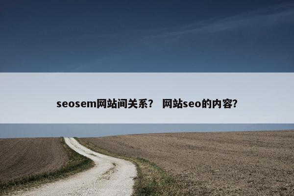 seosem网站间关系？ 网站seo的内容？