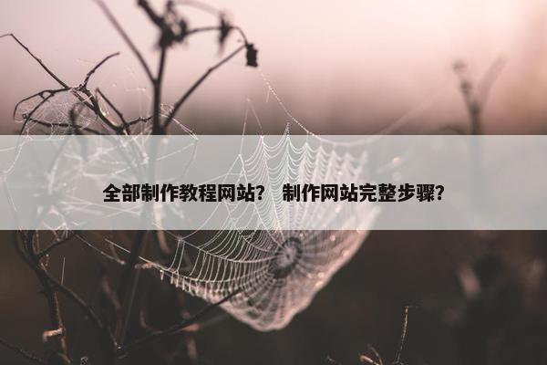 全部制作教程网站？ 制作网站完整步骤？