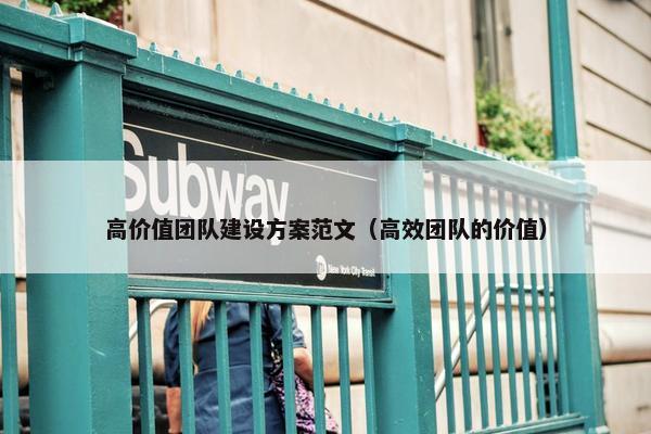 高价值团队建设方案范文（高效团队的价值）