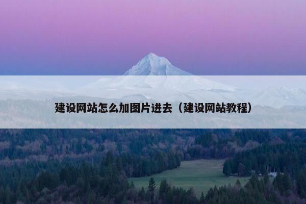 建设网站怎么加图片进去（建设网站教程）