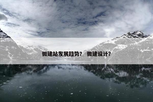 微建站发展趋势？ 微建设计？