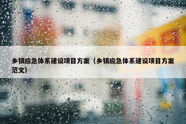 乡镇应急体系建设项目方案（乡镇应急体系建设项目方案范文）