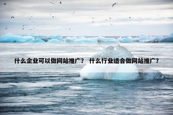 什么企业可以做网站推广？ 什么行业适合做网站推广？