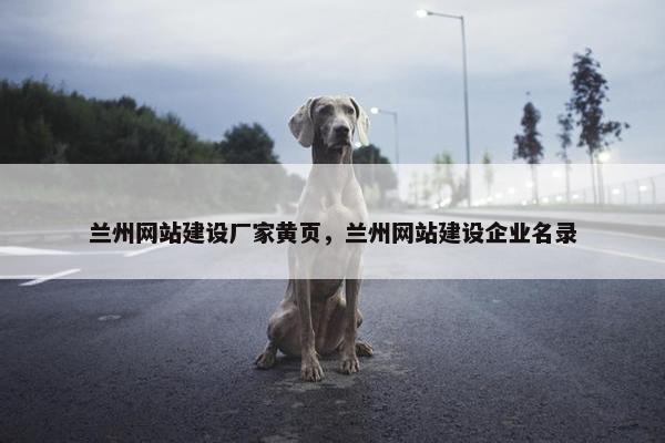 兰州网站建设厂家黄页，兰州网站建设企业名录