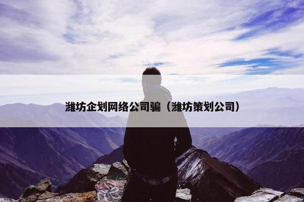 潍坊企划网络公司骗（潍坊策划公司）