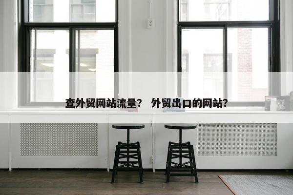 查外贸网站流量？ 外贸出口的网站？