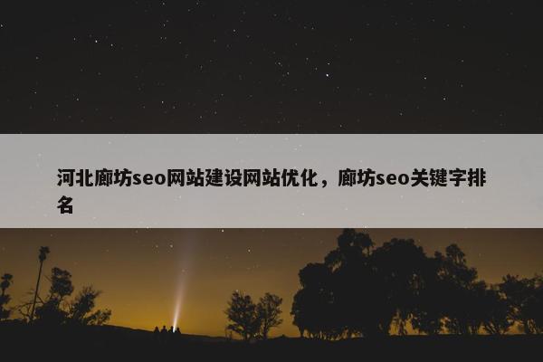 河北廊坊seo网站建设网站优化，廊坊seo关键字排名