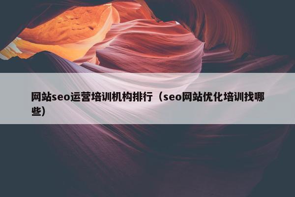 网站seo运营培训机构排行（seo网站优化培训找哪些）