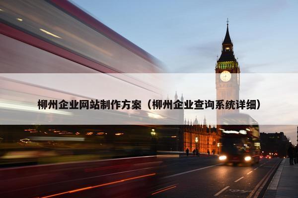 柳州企业网站制作方案（柳州企业查询系统详细）