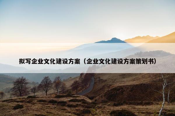 拟写企业文化建设方案（企业文化建设方案策划书）