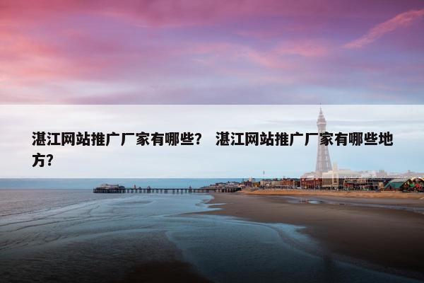 湛江网站推广厂家有哪些？ 湛江网站推广厂家有哪些地方？
