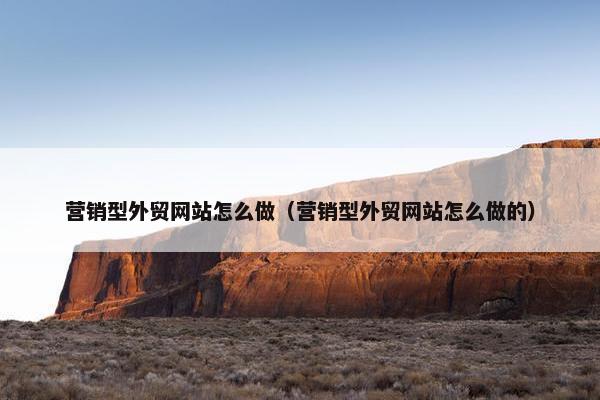 营销型外贸网站怎么做（营销型外贸网站怎么做的）