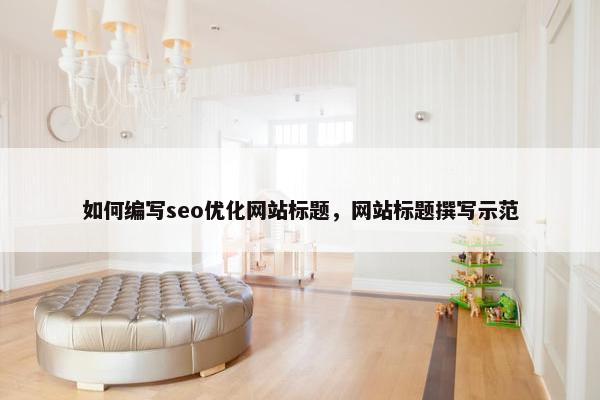 如何编写seo优化网站标题，网站标题撰写示范