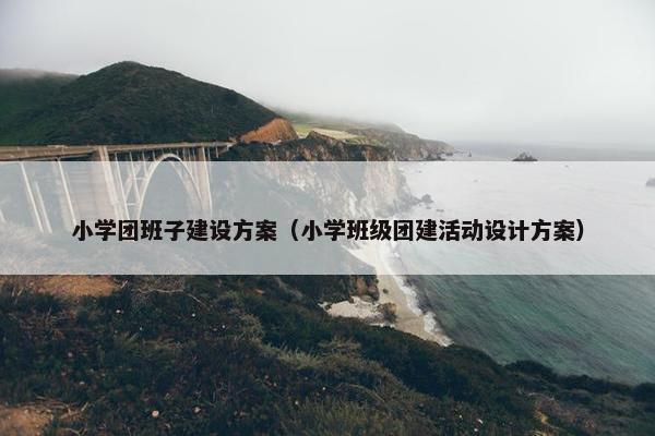 小学团班子建设方案（小学班级团建活动设计方案）